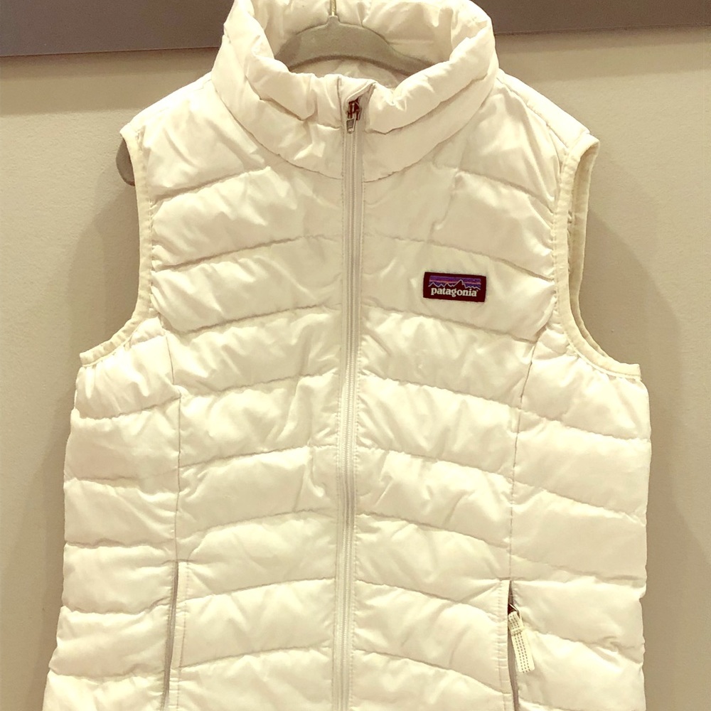 Patagonia girls down sweater vest, excl. cond. sz8
